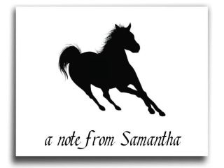 BEAUTIFUL Personalized Horse Silhouette Thank You Note Cards Set of 12