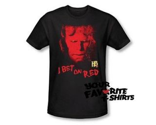 Officially Licensed Hellboy II I Bet On Red Fitted Shirt S 2XL