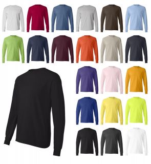 Hanes Brand NEW 6 oz. 100% Cotton Long Sleeve T Shirt Mens S 3XL 