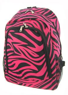 Canvas Zebra Print School Backpack Choice of Colors