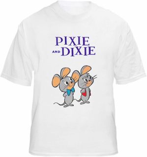 Pixie & Dixie T shirt Retro Mouse Cartoon Jinks Tee