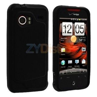 Black Silicone Rubber Skin Case Cover for HTC Droid Incredible 6300