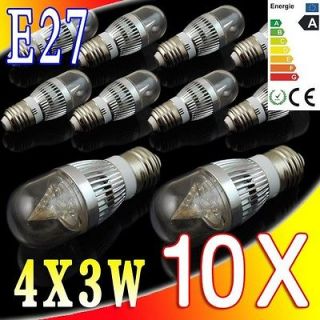   White 12w LED Light Actual 4.5W Spot Light bulb lamps 4X3w 85 265v