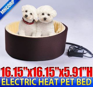   16.1 Dog Cat Pet Electric Heat Bed Mat Pad Sleeping Warmer Round