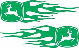 NEW STICKERS Great for PULLING TRACTOR Fans   Set of Green Flame 