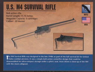 M4 SURVIVAL GUN RIFLE Army Atlas Classic Firearms Gun CARD
