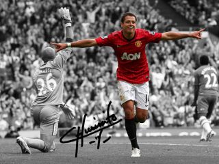 Javier Chicharito Hernandez Signed Mounted Autograph Print 