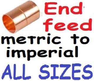 NEW copper plumbing pipe end feed metric to imperial adapter,different 