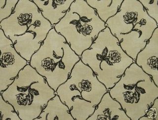 Elegant French Country Cotton Toile Black Cream Upholstery Drapery 