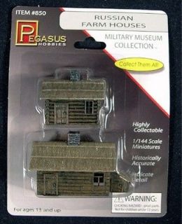 Pegasus 850 Russian Farm Houses 1/144 Scale Painted & Weathered for 