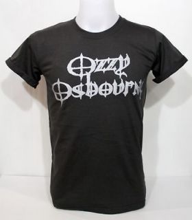 Ozzy Osbourne T Shirt Logo Silver UK Black Sabbath Doom Glam Heavy 