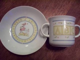 Once Upon A Child Mother Goose ABC 2 Handled Mug Bowl Set EUC