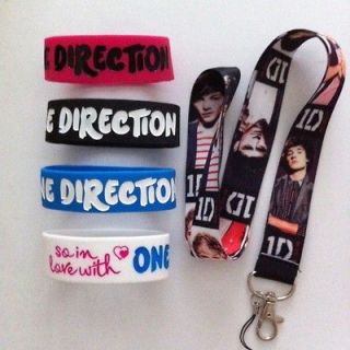 One Direction Bracelet Wrist Bands PLUS A One Direction Lanyard