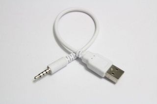   Charger to 3.5mm Audio Jack Cable fr iPod Shuffle 1&2  short&white