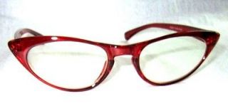 50s Retro CAT EYE glasses RUBY Peggy reading glasses, clear or 