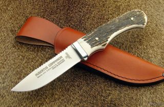 Hubertus Knife Stag Hunting German Fixed Blade Rare Stainless Sawback 