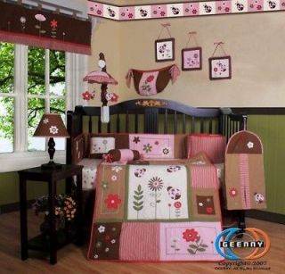 boutique girl ladybug 13pcs crib bedding set 