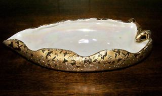 Weeping Bright Gold Leaf Shape Dish Tray Made In USA for Trinkets 