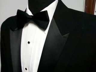 Satin Inset Peak Lapel Two Button Black Formal Tuxedo Coat 
