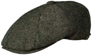 New Stetson Mens Wool Brown Tweed Ivy Hat Newsboy Driving Cap M L XL 