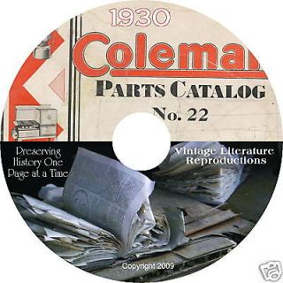 1930 Coleman Stove & Lantern Parts Catalog on CD ღ 
