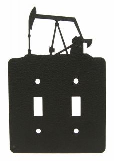 Pump Jack Oil Double Switch Cover Plate Black