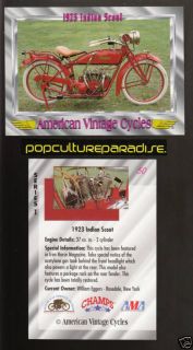 1923 INDIAN SCOUT Bike American Vintage Motorcycle CARD