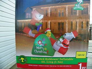   AIRBLOWN ANIMATED SNOOPY TEETER TOTTER 5 LIGHTED INFLATABLE