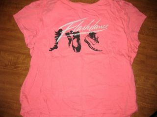   juniors XL pink T shirt size 15 17 retro film 1983 Irene Cara movie