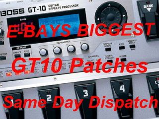 boss gt10 guitar patches huge patch list largest on e
