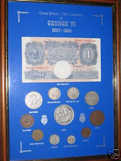 The Currency of King George VI Framed Display Coin Banknote Gift Set 