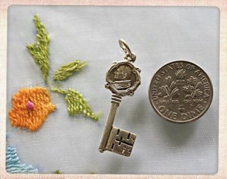 Vintage Silver Tone Papal / Vatican Key Charm Medal