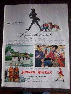 1948 JOHNNIE WALKER Black Label Scotch Whisky Ad