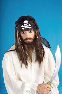 New Pirate Accessory Pirate Wig & Scarf Jack Sparrow Wig