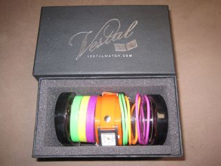 New Vestal Electra Jelly Watch W/ matching multi colored jelly 
