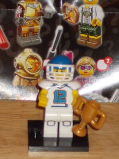 LEGO 8833 Minifigure Series 8 FOOTBALL PLAYER COMPLETE w/ Trophy 