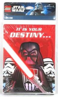 star wars lego party invitations w darth vader 8 pack