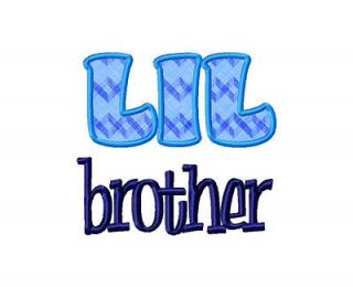 Little Lil Brother Applique Machine Embroidery Design   2 Sizes