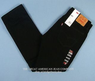 Levis 505 Jeans New Mens BLACK Straight Fit Zipper Fly   Many Sizes
