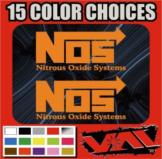 Two NOS Nitrous Oxide Systems vinyl stickers decal NOS NX Noz Car 