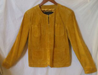 Terry Lewis Classic Luxuries Gold Suede Leather Jacket Sz M NWT