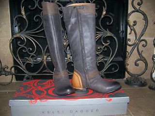 AUTHENTIC KELSI DAGGER JAYNA BROWN TALL RIDING BOOTS SZ 8.5 MSRP $250 
