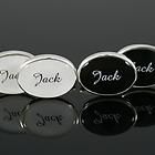   Name Cufflinks, Names from Jack to Kenneth, Black or White FREE P&P