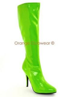 pleaser lime green 5 high heels costume knee hi boots