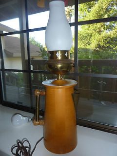 VTG Wooden Coffee Pot/Tea Kettle Electric Table Lamp With Diffuser 
