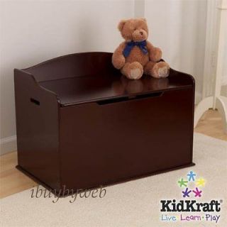 kidkraft kids austin toy chest box storage bench cherry time
