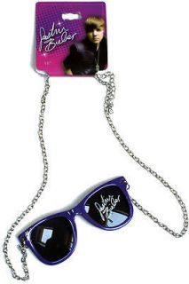 girls justin bieber jewellery mini glasses on a chain necklace