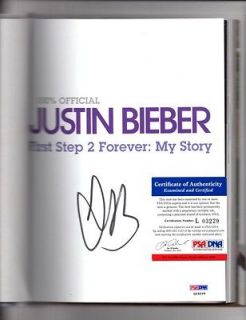 justin bieber autographed book my story psa dna coa time