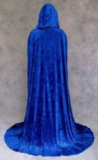 blue velvet cloak cape wedding wicca medieval larp sca