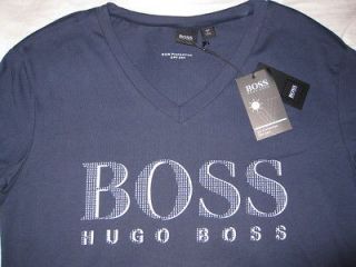 NWT NEW Mens Hugo Boss Black Label Tee Beach Logo S/S V Neck T shirt 